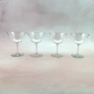 Set of 4 Iridescent Coupe Glasses
